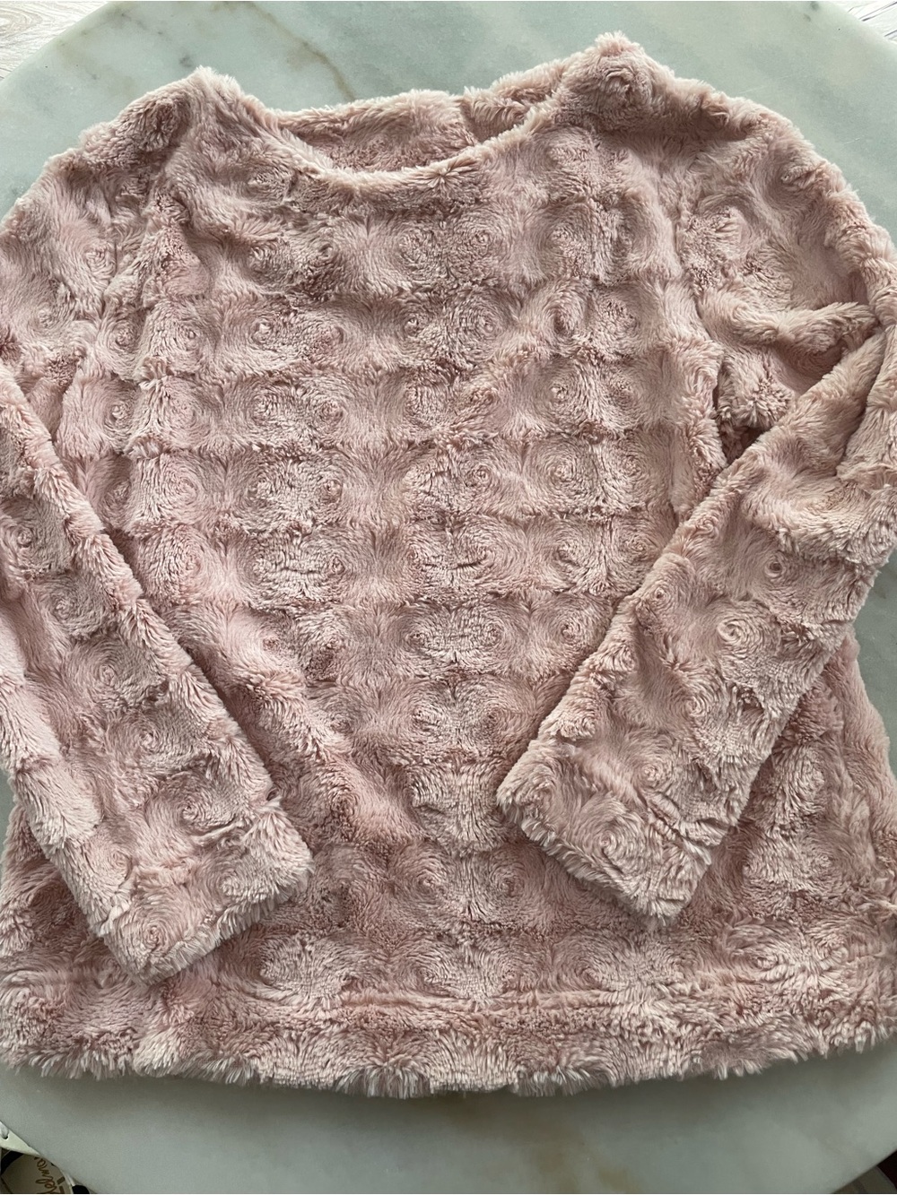 Massini Plush Crewneck Sweatshirt - Light Pink